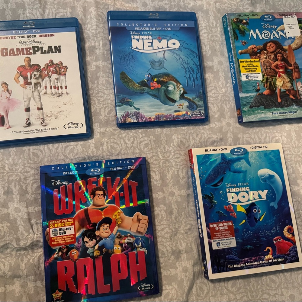 Disney Blu-ray Set with Blue and White Cases